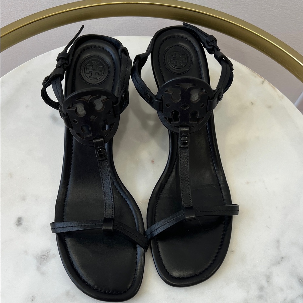 Tory Burch Black Leather Sandals